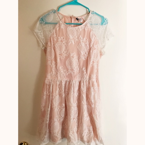 Pink and White Lace Dress