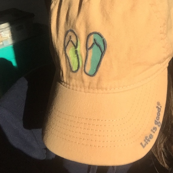 Peach Orange Life is Good hat.
