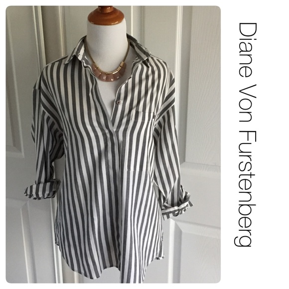 Diane von Furstenberg Tops - Diane von Furstenberg vintage striped shirt M