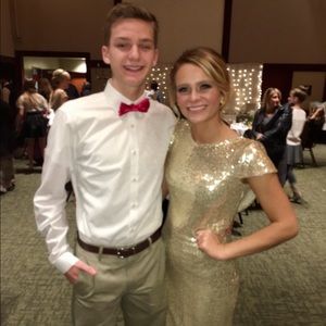 Chapagne Sequined Prom Dress