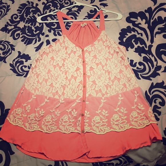 Coral & Lace Top from Rewind - Picture 1 of 3
