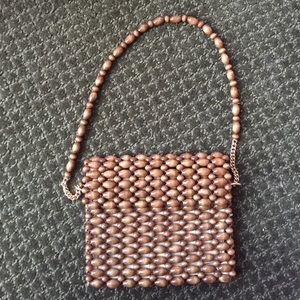 Vintage Wood-beaded purse
