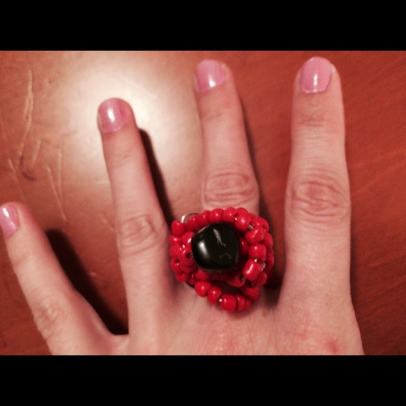 EXCLUSIVE Goth SEED BEADED RING! Size 6-7 - Picture 5 of 8