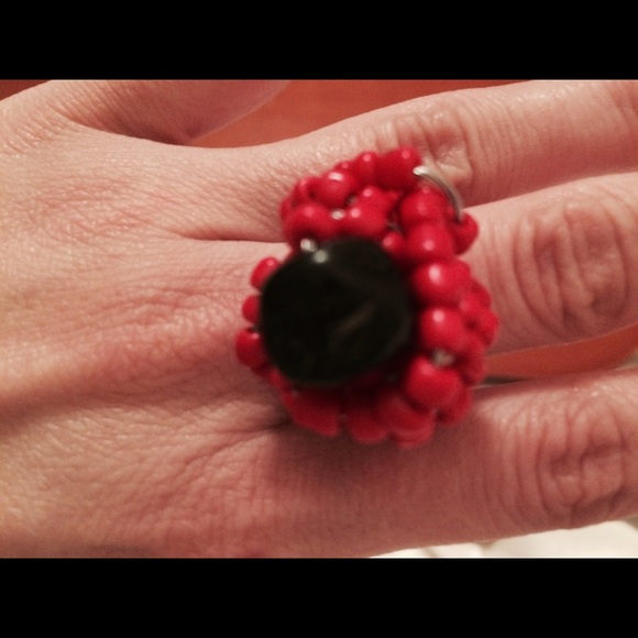 EXCLUSIVE Goth SEED BEADED RING! Size 6-7 - Picture 7 of 8