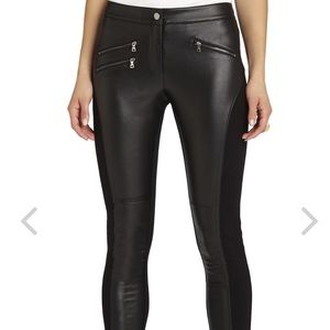BCBG black leather Stephen moto leggings! NWT!