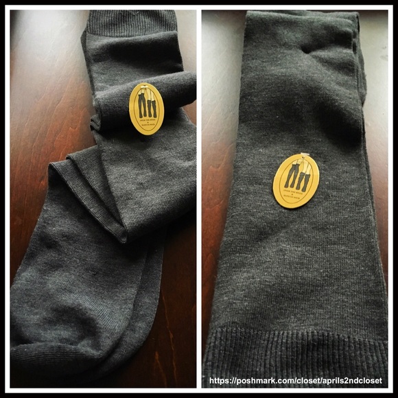 GREY TALL OVER THE KNEE BOOT SOCKS - Picture 2 of 4