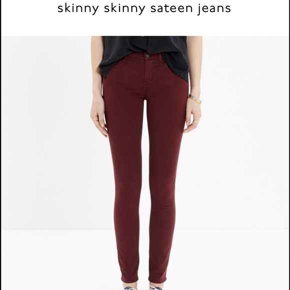 Madewell skinny skinny maroon jeans! NWT!