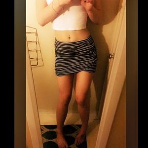 Black and White Striped Skirt