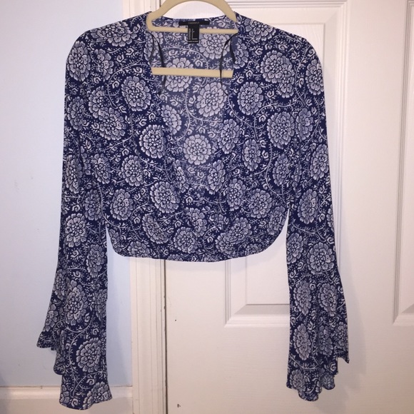 forever 21 cropped flower shirt