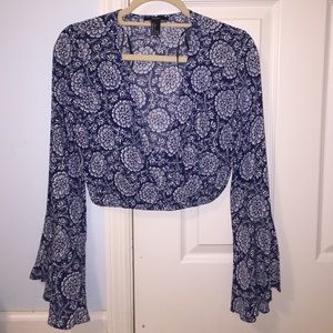 forever 21 cropped flower shirt