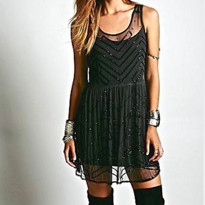 Free people beaded mesh dress! NWT.