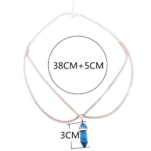 Snow Ice Stone Pendant Choker - Picture 2 of 2