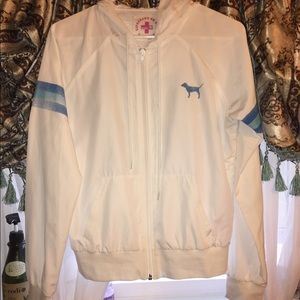 PINK white windbreaker