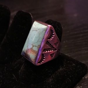Turquoise Sterling Silver Ring - Size 7.5