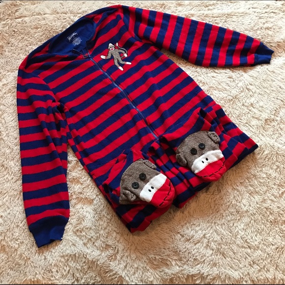 Sock Monkey Zip-up Pajamas!