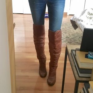 Brown over the knee boots