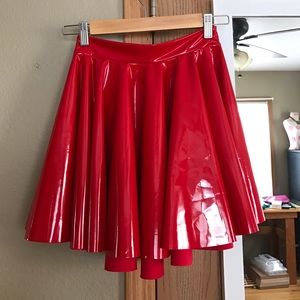 Black Milk PVC Red Cheerleader Skirt