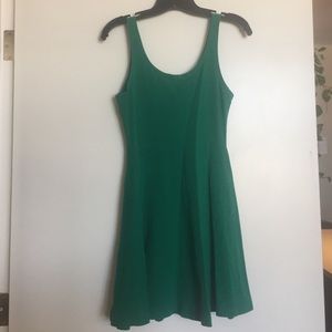 Green knit skater dress