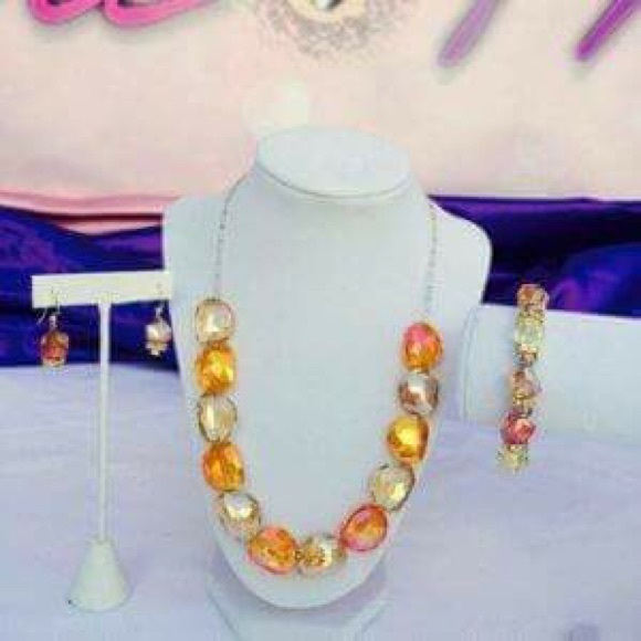 NWT Orange Sun Duo Necklace / Belly Chain