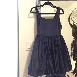 Alice and Olivia navy velvet dress