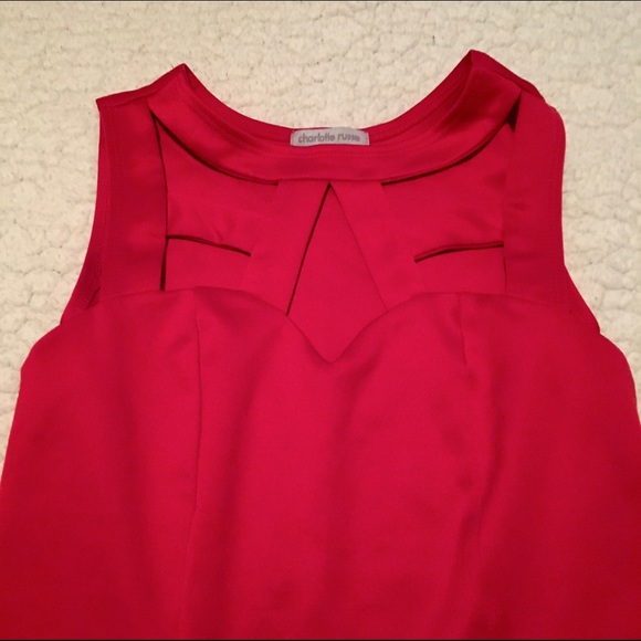 Red Peplum Shirt with Cut-Outs - Picture 3 of 3