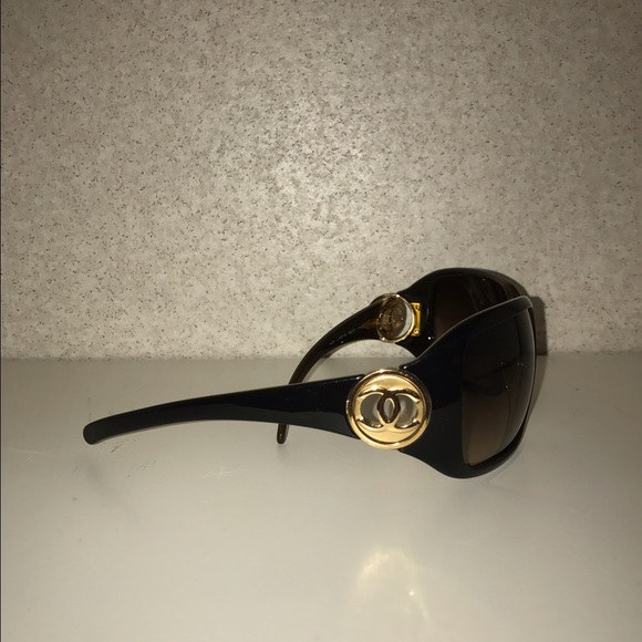 CHANEL 6023 Black/Brown CCgold hardware Oversized