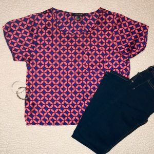 Patterned Box-cut Dress Shirt