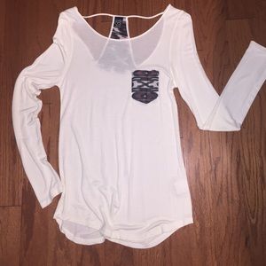 white long sleeve top