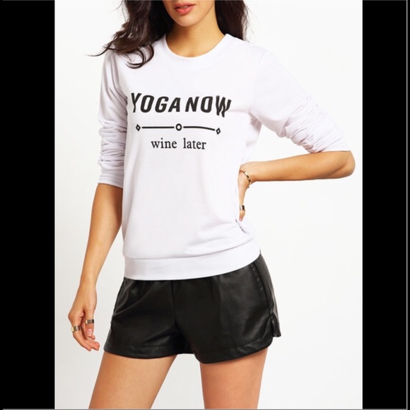 JUST IN!! New 'Yoga Now, Wine Later' Graphic Top