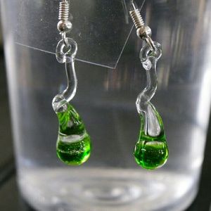 ⚡SALE⚡Green colored glass earrings from Mexico