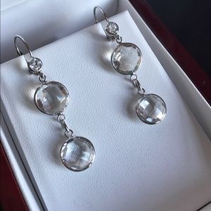 NWT Sterling silver crystal drop earrings