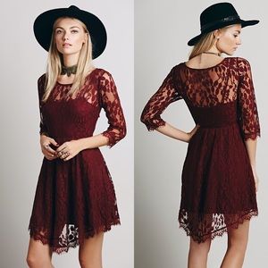 🔴SALE🔴Free People floral mesh lace dress