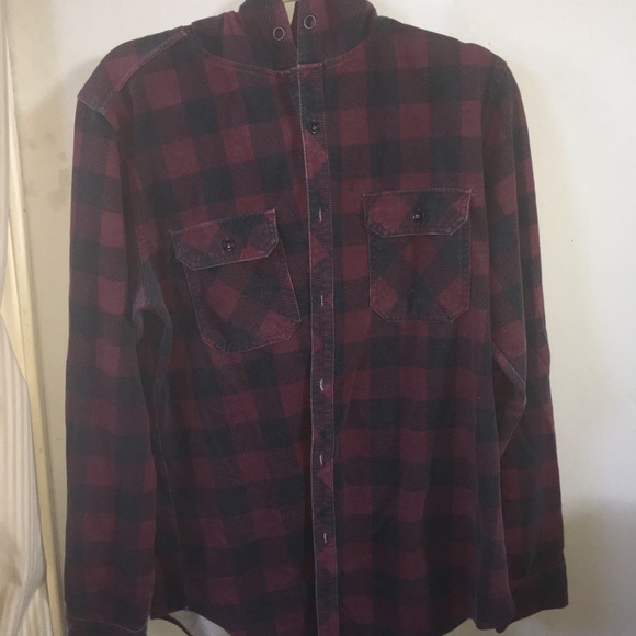 Black and Red Button Up Shirt