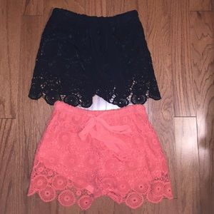 lace pull on shorts