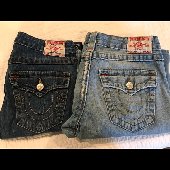 TWO pair True Religion Joey size 27x30 (hemmed)