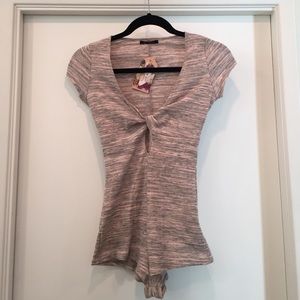 NWT Adorably Sexy Pink/Grey Romper