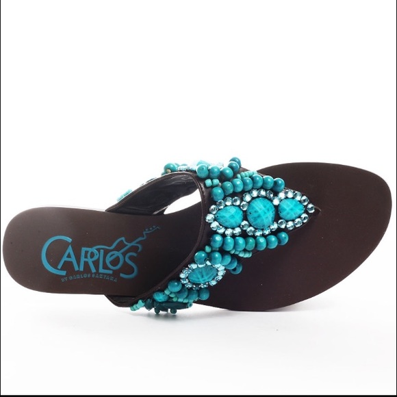 Turquoise beaded sandals