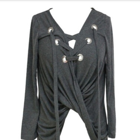 HIGH LOW LACE-UP TUNIC - Picture 2 of 4