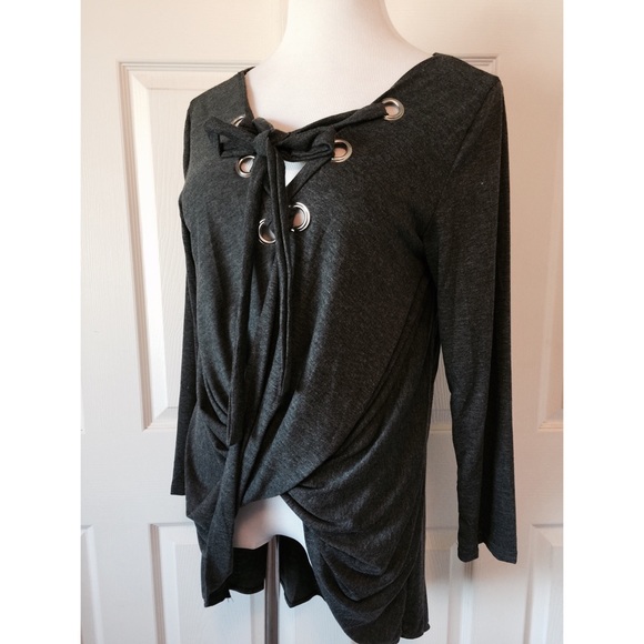 HIGH LOW LACE-UP TUNIC - Picture 3 of 4