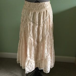 FreePeople X Annie Oakley Maxi Skirt Lace Tea/Pink
