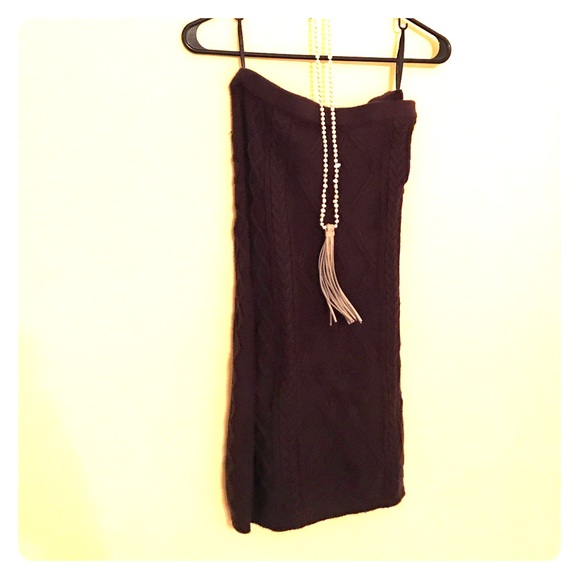 Knit strapless maroon sweater dress size med