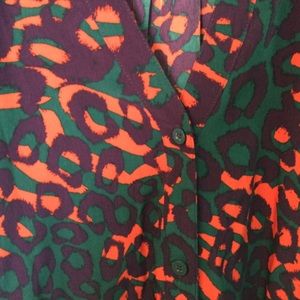 Cheetah/leopard print shirt dress