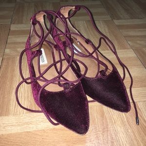 Steve Madden Velvet Strappy Flats