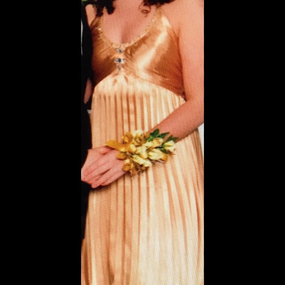 Gold Halter Homecoming/Formal Dress