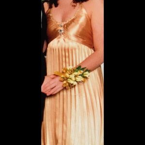 Gold Halter Homecoming/Formal Dress