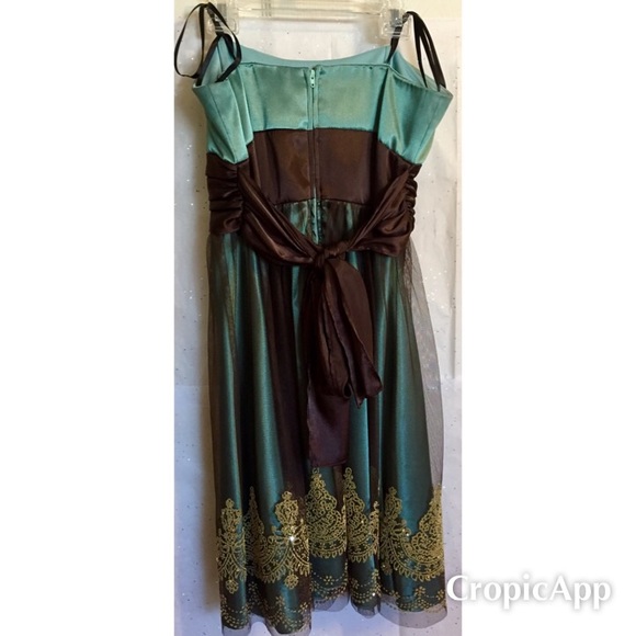 Blue and Brown Dress - Picture 2 of 4