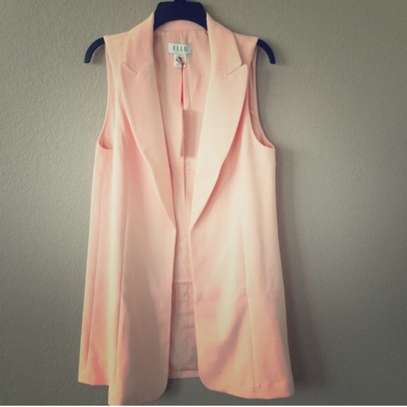 Elle Sleeveless Long Coat Duster Vest - Picture 2 of 2