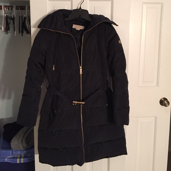 Navy Michael Kors down feather coat