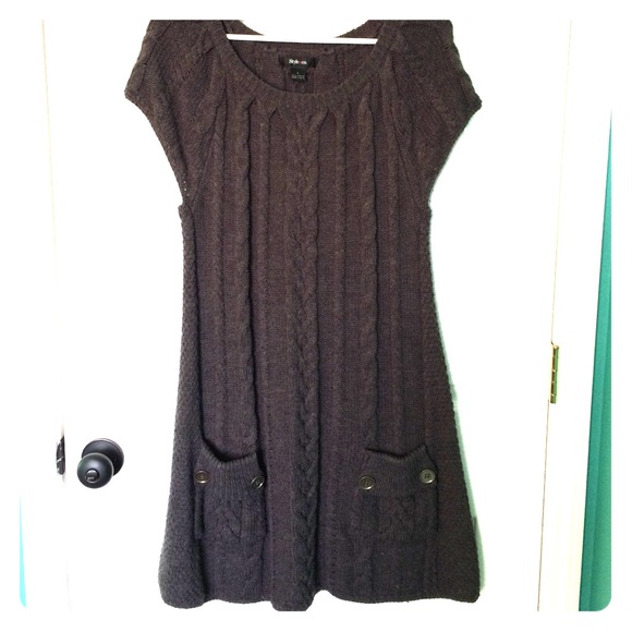 Dark grey sweater dress