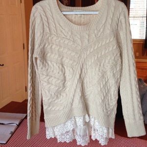 Tan hi-low sweater